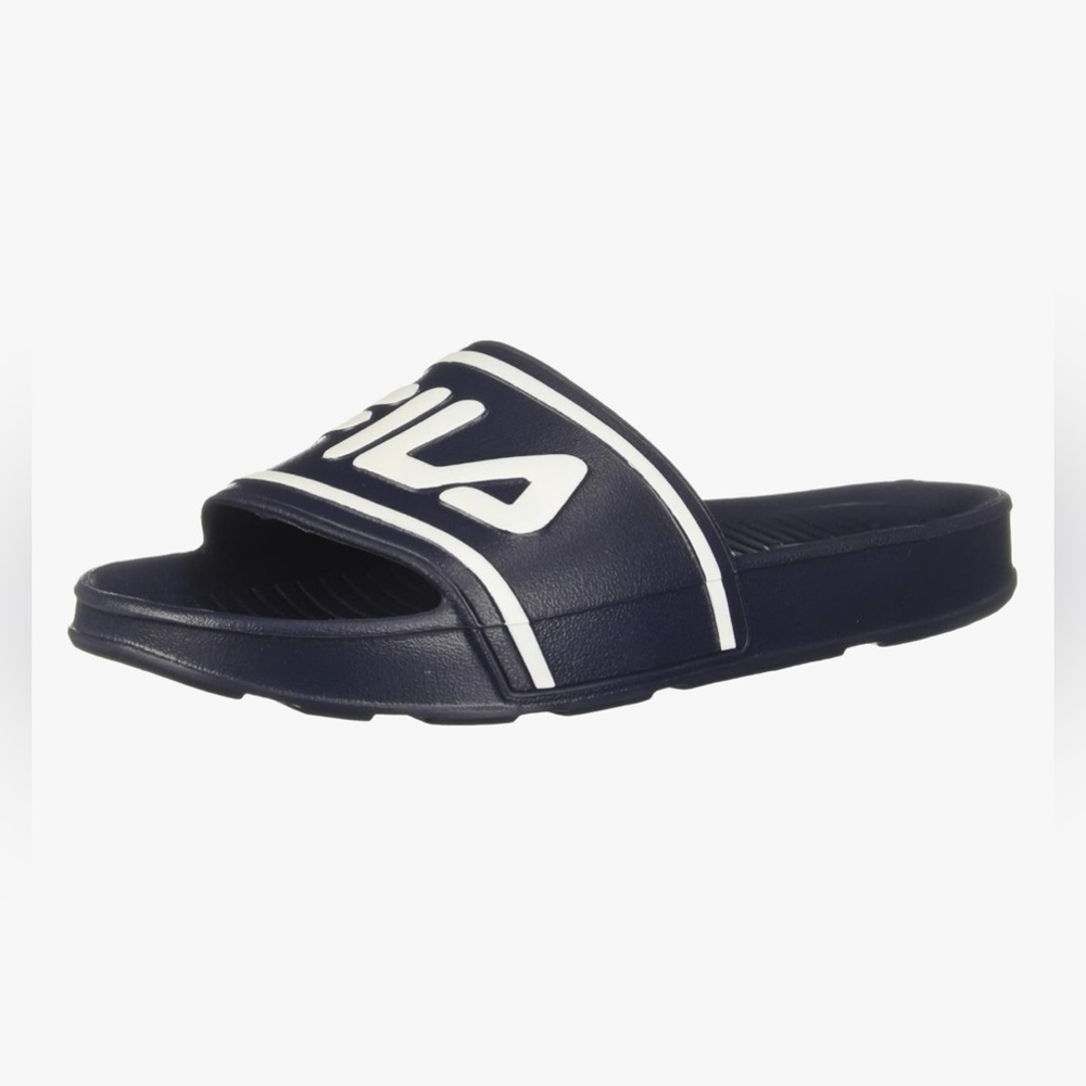 FILA Kids Sleek Slide Sandal Flip Flops Blue White Size 2